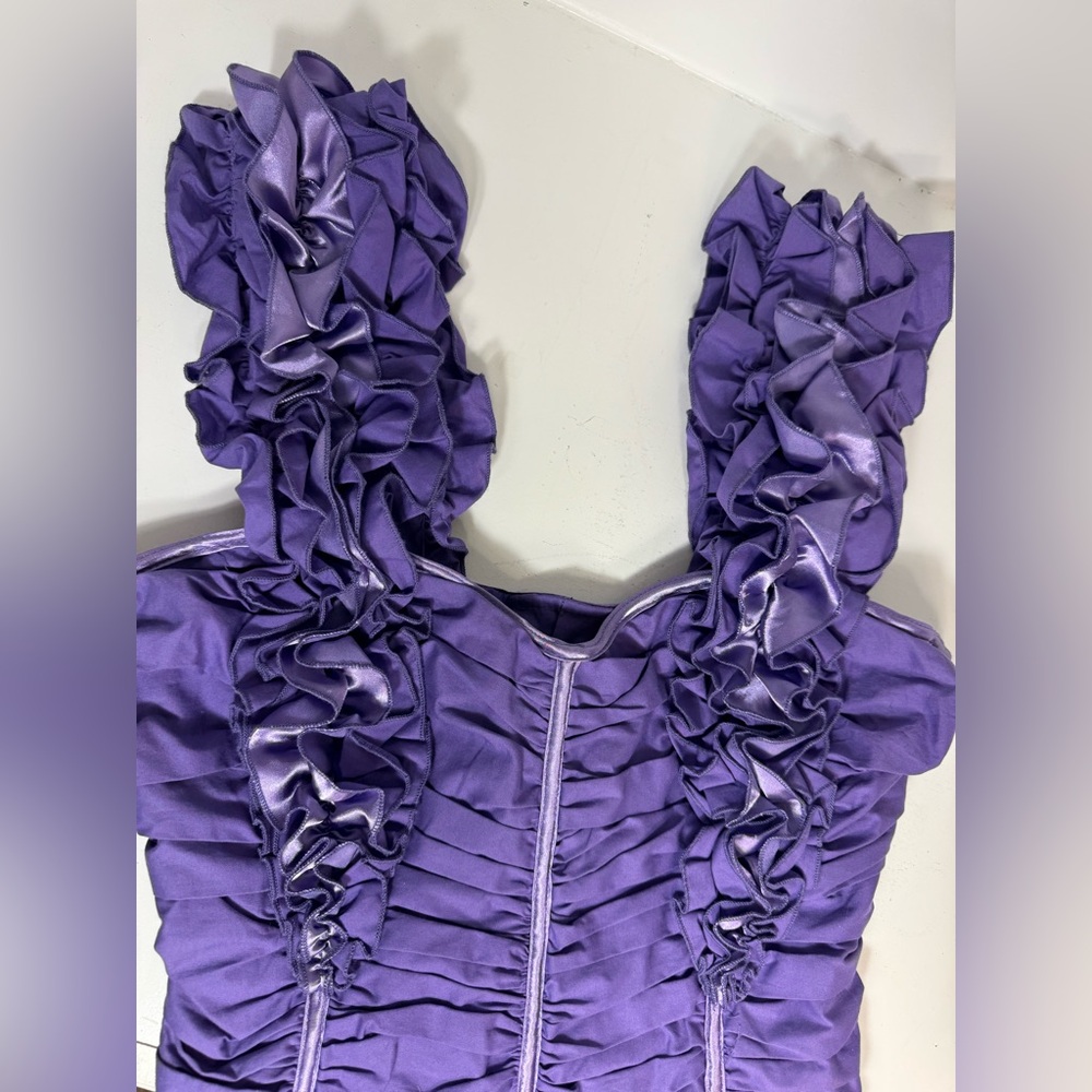 NWOT Purple Ruffled Women's Corset Top - Picture 8 of 16